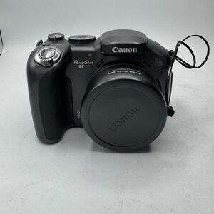 Canon PowerShot S3 IS Digital Camera 6 MP Black 12x Optical Zoom FOR PARTS, READ